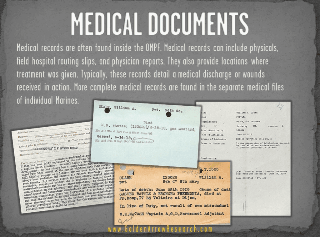 USMC OMPF military medical records from archival research of veteran records at NPRC NARA archival research center